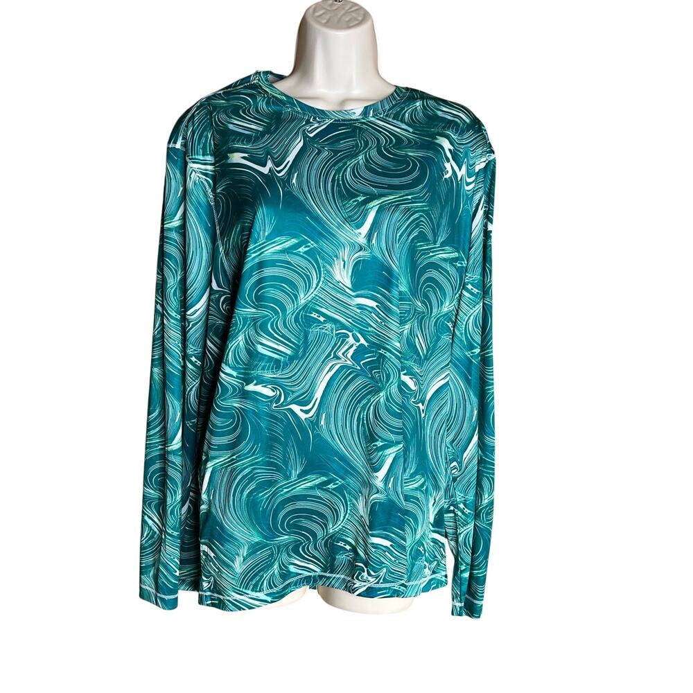 Reel Legends Teal Long Sleeve Reel-tec Top M NWT